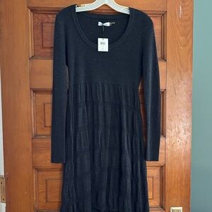 NWT Calvin Klein Dark Gray Ribbed Sweater Dress